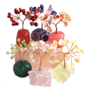 <b>Crystal</b> <b>Tree</b> Amethyst Rose Quartz Base Money <b>Tree</b> Handicraft Desktop Ornament Home Decoration Gift - Product Image 1