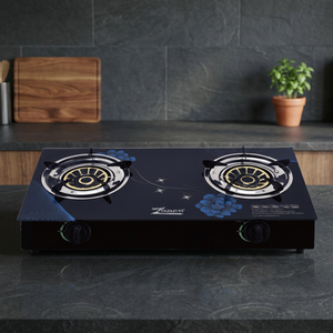 Cocina de Gas Independiente de 2 Quemadores con Encendido Electrónico y Control por Perilla, Vidrio Templado de 6mm, para Hogar, Hotel y Exteriores - Product Image 2