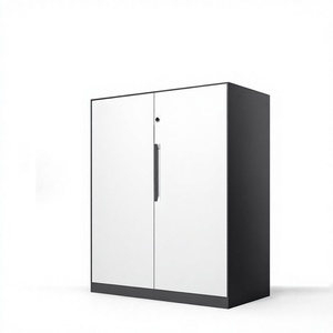 2-Door Metal Mobile Office Storage <b>File</b> Cabinet Double Tiers Foldable with Waterproof Steel Handle for School Furniture - Product Image 4