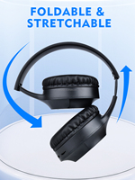 Headphone Gaming Stereo Desain Baru Terbaik, Lipat, Over Ear, Nirkabel untuk Perempuan dan Anak