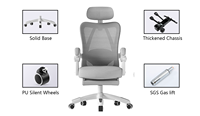 Chaise de bureau de direction de luxe ergonomique en maille avec vérin à gaz conforme à la norme BIFMA et base en aluminium pour cadre