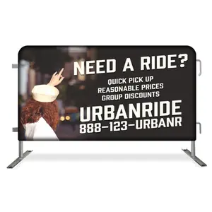 High Quality Barricade Cover Custom Printing Advertising Slogan Crowd Control Barrier Cover