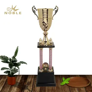 Large Size Metal Four Column Champion Cup Trophy