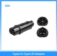 Adaptateur de charge pour véhicule électrique de type 2 en gros OEM, prise IEC 62196, courant nominal de 32 A, entrée/sortie J1772 CCS2, ignifuge, certifié CE