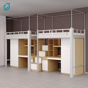 Современная квартира кровать мебель двухэтажная железная студенческая двухъярусная кровать с двумя этажами для металлической школьной мебели - Product Image 2