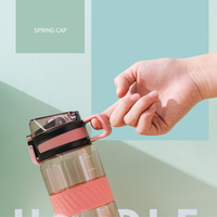 Écologique — bouteille d'eau en plastique avec paille, 500ml 650ml 750ml 800ml 1000ml, sans BPA, pour sport, en Tritan transparent, à boire avec la paille, 1200ml