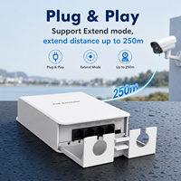 Extensor POE Impermeable para Exteriores SunSoont de 100 Mbps, Amplificador de Señal POE de 4 Canales para Sistema de Red Ethernet