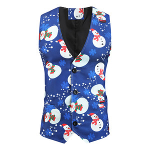 Costumes pour hommes imprimés en gros, costumes de Noël en 3 pièces, ensemble pantalon, veste et <span class=keywords><strong>gilet</strong></span> pour hommes, <span class=keywords><strong>costume</strong></span> décontracté pour hommes - Product Image 3