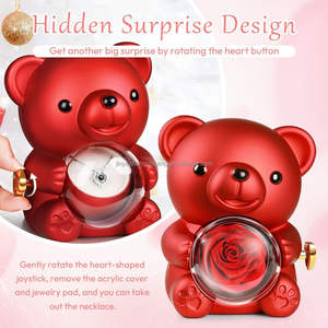 Set di Collane Romantico 'Ti Amo' in Scatola di Rose con Orsacchiotto Abbracciato in Acrilico, 100 Orsacchiotti per Dropshipping per San Valentino - Product Image 2