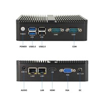 Mini-PC embarqué horizontal IPC118-N100 en alliage d'aluminium, 8 Go de RAM, 128 Go SSD, sans ventilateur, multi-LAN, port COM pour le contrôle d'automatisation