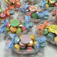 Boîte cadeau transparente en gros pour bonbons, élégante boîte d'emballage transparente pour macarons, boîte cadeau en plastique pour fruits