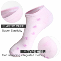 Chaussettes courtes pour femmes, logo personnalisé, motif floral jacquard mini-tulipes, douces, respirantes, élastiques, sans compression, décontractées, coupe basse