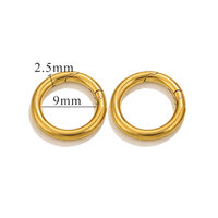 Vente en gros de boucles à ressort en forme de cœur plaqué or 18 carats en acier inoxydable, boucles à ressort, composants de bijoux à bricoler soi-même