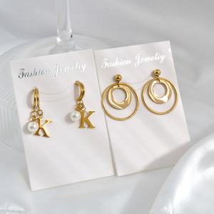 <b>Fashion</b> Jewelry Luxury 18K Gold Plated Stainless Steel <b>Drop</b> <b>Earrings</b> with Customized Shape for Unisex - Product Image 5
