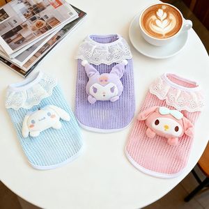 Cute Cartoon Pet Summer Mesh Vest Dog Breathable Clothing Sanrio Style <b>Cat</b> <b>Clothes</b> Pink Purple Blue - Product Image 2