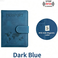 Porte-passeport multifonctionnel anti-RFID et anti-magnétique en cuir PU souple, housse antivol, portefeuille de voyage multicolore pour documents