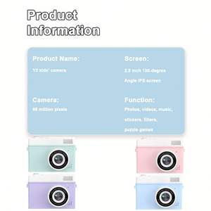 Appareil photo numérique miniature vintage pour enfants, écran IPS 2,0 pouces, double caméra, photographie en un clic, compatible Instax, léger, jouets pas chers - Product Image 2
