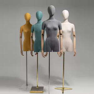 عارضة أزياء نسائية عالية الجودة من الخشب الصلب ذراع نشاط يدوي ملفوفة نموذج قماش مانيكان - Product Image 6