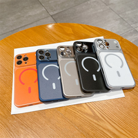 Funda Magnética Mate de Lujo con Carga Inalámbrica para iPhone 13 14 15 16 17 Pro Max, con Lente de Vidrio y Cubierta Rígida de PC a Prueba de Golpes