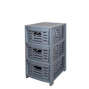 Carrito Multiusos Uniko con 3 Cajones, Gabinete de Almacenamiento Gris, 365x285x515mm - Product Image 1