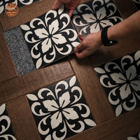 Ubin Lantai Porselen Motif Kayu Dekoratif 200x200 dari Produsen Langsung, Ubin Lantai Hijau Artistik Maroko Matte