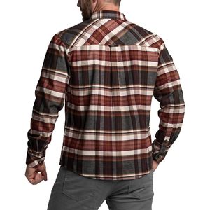 Custom Men's Long Sleeve Plaid Flannel Shirt 100% Cotton <b>Brushed</b> Soft Casual Outdoor Wear - Product Image 3