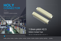 Connecteur FPC à contact inférieur, connecteur tiroir, socket ZIF, pas de 1,0 mm, 4, 5, 6, 7, 8, 9, 10 ~ 30, 32 broches, commande en gros