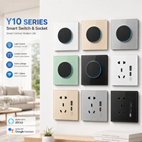 Interrupteur intelligent coloré standard UE/UK 1/2/3/4 voies, compatible Tuya Smart Life, Alexa et Google Voice Control