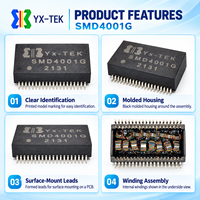 YX-TEK SMD4001G Ethernet 10/100BASE-TX Magnétique, rapport de transfert 1CT:1CT, montage en surface pour interface LAN et développement de circuits imprimés