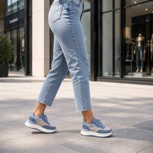 Sneakers da donna con plateau spesso, design a pannelli a strati, in velluto a coste e camoscio, con suola a blocchi, <span class=keywords><strong>scarpe</strong></span> casual alla moda - Product Image 5