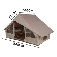 Brevax BY-ZP026 Ensemble de camping gonflable multifonctionnel de luxe en aluminium à double paroi, type à armature droite, une chambre, Oxford