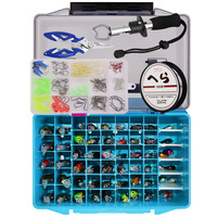Le kit de pinces de pêche AC406 supérieur droit comprend 145/147 pièces d'appâts durs et souples mixtes ensemble de leurres de pêche artificiels