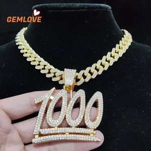 จี้เพชร GEMLOVE ดิจิตอล สร้อยคอทอง 18K ชุดเครื่องประดับฮิปฮอป แฟชั่นผู้ชาย สินค้าสั่งทำพิเศษ - Product Image 6