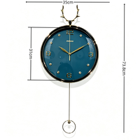 Jam Dinding Pendulum Dekorasi Rumah Modern Dapat Disesuaikan untuk Hadiah Pernikahan