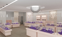 High-End Pink Jewelry Shop Innen architektur Einzigartige schöne Schmuck Display Showcase Jewelry Store Dekoration