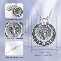Merryshine 925 argent Sterling Triple lune déesse Hécate collier magique Wiccan païen amulette bijoux pendentif pour les femmes