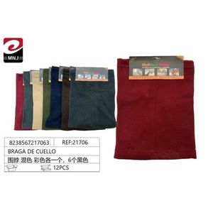 Sciarpa scaldacollo in pile multicolore, 12 pezzi, accessorio invernale caldo per adulti - Product Image 1