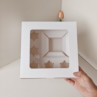 Vente en gros de boîte en papier cupcake de qualité alimentaire emballage personnalisé boîte à gâteau dessert fromage chocolat avec fenêtre pour emballage cadeau