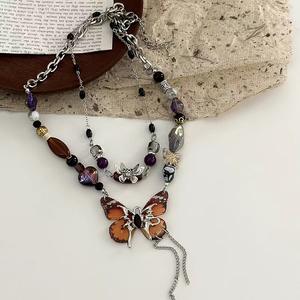 Design de mode filles argent dessin bijoux tour de cou Cool bijoux élégant fée papillon collier - Product Image 6