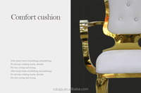 Chaise moderne En Acier Inoxydable Or Chaises de Trône De Mariage De Luxe Roi Chaises Avec Accoudoirs