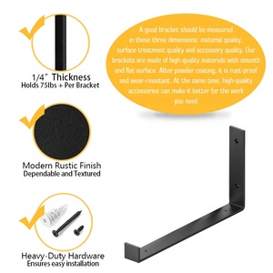 JH-Mech Metal <strong>Shelf</strong> <strong>Bracket</strong> Heavy Duty DIY Wall Mounted <strong>Shelf</strong> <strong>Bracket</strong> Space Saving Pipe <strong>Shelf</strong> <strong>Bracket</strong> - Product Image 2