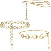 Ceinture Chaîne Femme Multi-Couches en Métal pour la Taille, Ceinture Chaîne Ajustable pour Pantalons et Robes, Chaîne de Corps Ventre à Maillons Métalliques