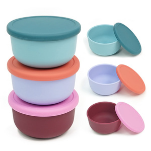 Tazón de Silicona Antideslizante de Grado Alimenticio para Bebés con Tapa, Libre de BPA, Vajilla para Niños Pequeños, Juego de Almacenamiento de Vajilla Infantil - Product Image 3