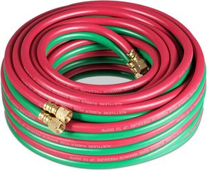 Uweld Oxygen Acetylene <strong>Hose</strong> <strong>1</strong>/4 <strong>Inch</strong> with 9/16&quot;-18 B Fittings Welding Cutting Torch Twin <strong>Hose</strong> - Product Image 3
