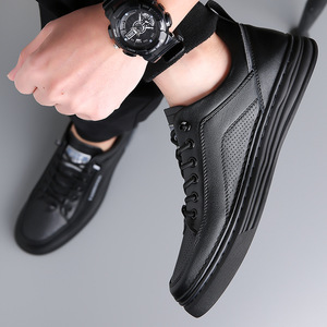 <b>White</b> Mesh Sneakers Men Summer Breathable <b>Lace</b> Up Round Toe Rubber Outsole EVA Midsole Fashion Casual Shoes - Product Image 4