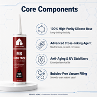 Adhésif haute adhérence MS 300 ml, mastic pour décoration intérieure, durcissement rapide, extrêmement haute résistance, sans pollution, colle peignable