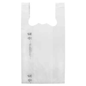 Bolsas de Compras al por Mayor MU, Bolsas de Plástico Transparente Compostables con Logotipos Personalizados, Bolsas de Plástico Negras Tipo Camiseta - Product Image 1
