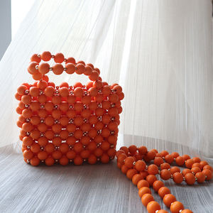 <span class=keywords><strong>Sac</strong></span> à main en bois pour femmes, tout-assorti, de qualité supérieure, avec perles, fait à la main, d'ambiance, tendance - Product Image 2