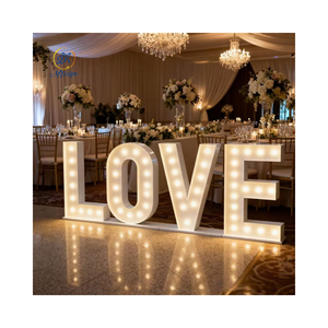 Cheapparty tổ chức sự kiện trang trí 3ft 4ft ngoài trời đám cưới khổng lồ tình yêu kết hôn với tôi lớn marquee kim loại thư ánh sáng lên dẫn số chiếu sáng dấu hiệu - Product Image 3