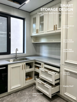 Meubles de cuisine avec cuisinière intégrée, comptoir, panneaux en bois massif multicouches, style américain, pour toute la maison